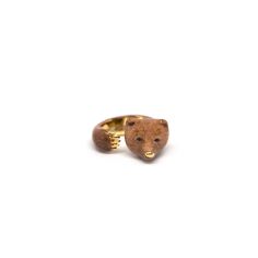 a ring with a bear head on it