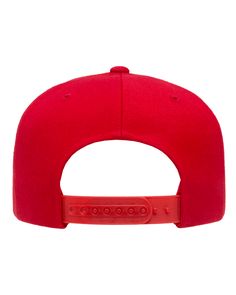 Adult 5-Panel Structured Flat Visor Classic Snapback Cap - RED - OS | Yupoong Adult 5-Panel Structured Flat Visor Classic Snapback Cap | Acrylic Blend Affordable Red Cotton Snapback Hat, Red 5-panel Snapback Hat For Baseball Season, Red 5-panel Baseball Cap For Sports Events, Red Six-panel Snapback Hat For Baseball Season, Solid Color Snapback Hat, Red Snapback Flat Cap For Sports, Red 5-panel Snapback Hat, Red 5-panel Snapback Hat For Sports, Red Adjustable 5-panel Snapback Hat