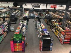 an overhead view of a grocery store filled with items