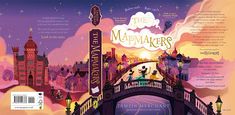 an illustrated book cover for the mamma makers, featuring a bridge with people walking across it