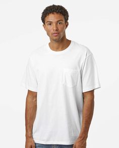 Classic Pocket T-Shirt - WHITE - M | SoftShirts Classic Pocket T-Shirt in White Size Medium | Cotton Casual White Pre-shrunk T-shirt, Everyday Plain White Shirt, White Casual Pre-shrunk T-shirt, Basic White T-shirt For Everyday, Basic White Shirt For Everyday, White Relaxed Fit Plain Top, Casual White Pre-shrunk Shirt, White Graphic Tee Relaxed Fit, White Plain Crew Neck Top