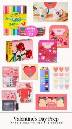 valentine's day prep art supplies and crafts for kids