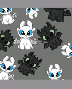 a bunch of different types of bats on a gray background, with blue eyes and white wings