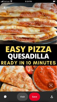 the easy pizza quesadilla recipe is ready in 10 minutes and it's delicious