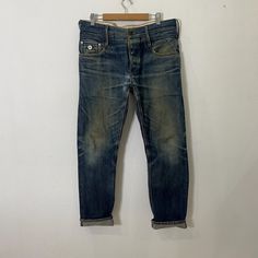 [DESCRIPTION] Please read the description first before buy my items‼️‼️‼️ Vintage Denham Japan Selvedge Denim Jeans All in good condition [MATERIAL] Cutton [MEASUREMENT] Measurement ( WHEN LAID FLAT ): Waist: 34 inch (recommended) Insean: 27.5 inch Length: 37 inch Front Rise: 10 inch Thigh: 20 inch Opening Leg: 14 inch [CONDITION] - All in good condition  - Kindly please refer photo [PAYMENT & NOTICE] - No return/refund - All items will be post over shipping company counter within 1-3 working da Vintage Selvedge Recycled Denim Jeans, Retro Selvedge Denim Jeans, Selvedge Denim Jeans, Jean Vintage, Selvedge Denim, Denim Jean, 10 Inch, Mens Jeans, Denim Jeans