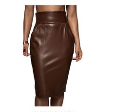 Features: *genuine lambskin leather,  *Full lining polyester,  *Side zip closer ( zip YKK) *pencil style skirt  *Party cocktail skirt , formal ware, club ware  *you can make this skirt according to your measurement and colors as customized work *Bulk order is accepted  Why buy with us:- we use top quality leather only. we provide 100% satisfaction. Lowest price guarantee. We offer free shipping. we accept return and provide a full refund in some cases. We get your order started just after purcha Brown Pencil Skirt For Night Out, Fitted Leather Pencil Skirt For Fall, Brown Pencil Skirt For Fall Party, Fall Party Brown Pencil Skirt, Brown Leather Lined Skirt Bottoms, Brown Faux Leather Pencil Skirt, Fitted Leather Skirt With Side Zipper, Brown Fitted Faux Leather Skirt, Fitted Brown Faux Leather Skirt