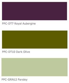 different shades of purple and green are shown in the color chart for this painting project