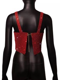 This red rhinestone crop top is a one size top that has an adjustable chain on back. Our red diamond top can be worn by sizes: XS, S, M, L, XL. Chest width: 33.07- 37.80’’ Length:7.09’’ Glamorous Red Top For Club, Evening Crop Top With Rhinestones, Glamorous Cropped Rhinestone Crop Top, Glamorous Cropped Crop Top With Rhinestones, Rhinestone Crop Top, Diamond Top, Red Diamond, Red Rhinestone, Cropped Tank Top