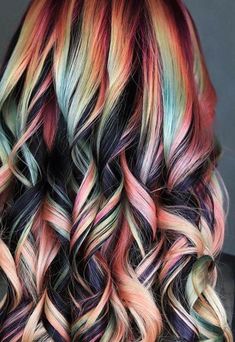 Blue And Black Braids, Black Braids Hairstyles, Creative Hair Color, Cute Hair Colors, Beauty Hairstyles, Gorgeous Hair Color, Multicolored Hair, Pink Highlights, Brown And Pink