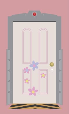 a door with flowers painted on it