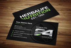 a business card for herblife nutrition, which is designed to look like it has the number