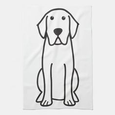 a black and white drawing of a dog sitting on top of a table cloth,