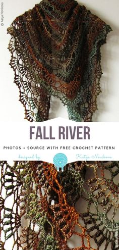 the fall river shawl is made with crochet yarn and has an interesting pattern