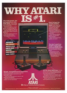 an advertisement for the atari is 1