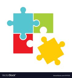 two pieces of puzzle on white background