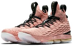 Nike LeBron 15 LMTD Rust Pink 897650-600 Jordan Nike Shoes, Bball Shoes, Girls Basketball Shoes, Lebron Shoes, Shoes Board, Best Basketball Shoes, White Basketball Shoes, Nike Elite Socks, Girls Basketball