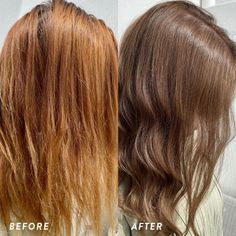 7.1 Hair Color Ash Brown, How To Tone Golden Blonde Hair, Diy Light Brown Hair At Home, How To Tone Brown Hair, Toner Hair Colours, At Home Brown Hair Dye, All Over Bleach And Tone, Tone Orange Hair At Home, Toned Hair Before And After Brown