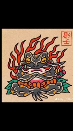 Japanese American Tattoo, Traditional Tattoo Art Japanese, Naruto Toad Tattoo, Traditional Toad Tattoo, Japanese Head Tattoo, Japanese Traditional Tattoo Sleeve, Japanese Traditional Tattoo Design, Flash Art Traditional, Old School Japanese Tattoo