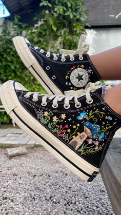 Custom Embroidered Converse High Tops/ Mushroom And Flower Custom Converse Chuck Taylor 1970s/ Embroidered Daisy Flower/ Wedding sneakers/ Every shoe model in our store is designed and embroidered entirely by hand. I have many years of experience with hand embroidery, and my products contain a lot of love and enthusiasm. - Processing time is 7-9 days. - Delivery time: For countries in the US, delivery time is 9-12 days For EU countries delivery time is 15-20 days If you have your own requirement Decorated Converse, 1970s Wedding, Shoe Model