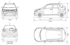 the front and back view of an suv