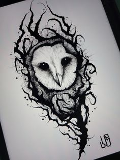 Goth Owl Tattoo, Owl And Crow Tattoo, Owl Tattoo Dark, Spooky Owl Tattoo, Dark Owl Tattoo, Owl Face Tattoo, Tattoo Leg Men, Owl And Skull Tattoo, Owl Tattoo For Women