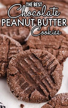 the best chocolate peanut butter cookies are made with only 3 ingredients and they're so good to eat