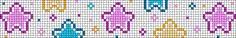 a cross stitch pattern with different colors and shapes on the same line, as well as numbers