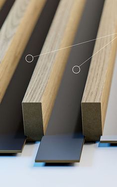 three different types of wood are shown in this image, one is black and the other is white