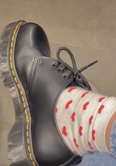 1461 Bex Dr Martens, 1461 Bex Dr Martens Outfit, Doc Martens Heart, Heart Socks, Caving, Doc Marten Oxford, Fashion Design Clothes