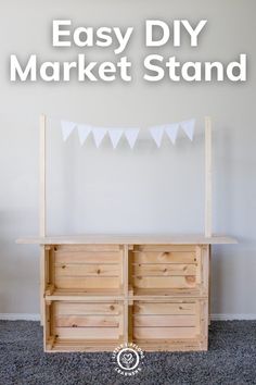 an easy diy market stand made out of wooden crates