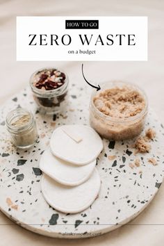 a plate with some food on it and the words how to go zero waste