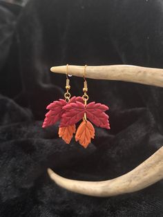 Handcrafted Clay Earrings  Welcome to the Fall Collection 😍🍁 These lightweight and comfortable earrings are the perfect jewelry for all of autumn!  This pair is assembled on 18k gold plated, nickel free, brass findings.  If you would like specific colors don't hesitate to message me before purchase to discuss a personalized pair! Due to these pieces being handmade, they may be slightly different than listing photos. Make sure to store in a cool, dry place as clay can scratch and scuff. Do not Dry Clay Earrings, Air Dry Clay Earrings, Clay Autumn, Bon Aqua, Comfortable Earrings, Poly Clay, Autumn Leaf, Fall Collection, Etsy Earrings Dangle