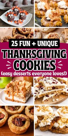 The best cookies for thanksgiving, including no bake sweet treats and homemade cookies and bars for your thanksgiving dessert table, bake sale, or friendsgiving potluck. Cookie Recipes Pumpkin, Thanksgiving Cookies Easy, Fun Thanksgiving Cookies, Thanksgiving Baking Ideas, Cookies With Oreos, Creative Thanksgiving Recipes, Easy Thanksgiving Cookies, Friendsgiving Dessert, Fun Easy Desserts