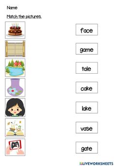 worksheet with pictures and words to help students learn how to write the word name