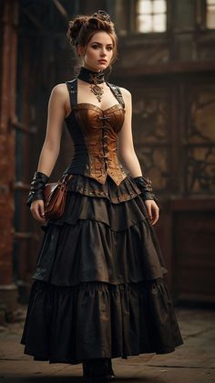 Outfit With Corset, Punk Fashion Women, Steampunk Outfits Women, Knight Dress, Steampunk Halloween Costumes, Steampunk Mode