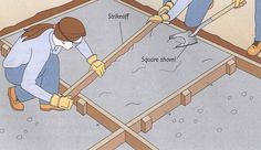 two people working on an attic floor with insulation in place and the words, how to install