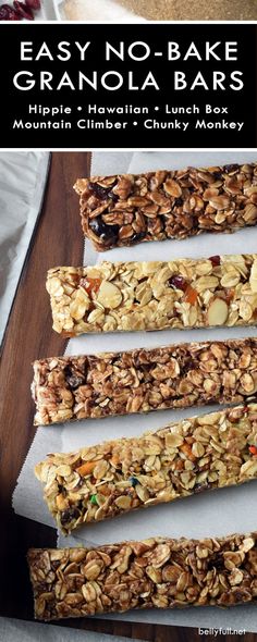 homemade granola bars with nuts and cranberries on top are ready to be eaten