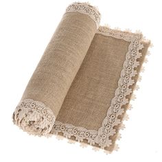 a roll of burlock with lace on it