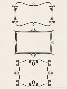 three frames with lines drawn on them