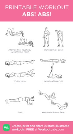 the printable workout for abs abs abs