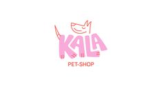 the logo for kala pet shop, which is designed to look like a cat