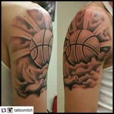 a woman with a basketball tattoo on her arm