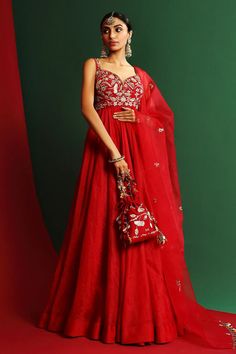 Buy Mahima Mahajan Red Yami Organza Anarkali With Dupatta Online | Aza Fashions Organza Anarkali, Mahima Mahajan, Anarkali With Dupatta, Red Anarkali, Bridal Lehenga Collection, Embroidered Anarkali, Anarkali Dress Pattern, Indian Dresses Traditional, Red Lehenga