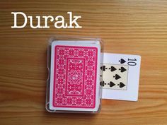 a playing card with the words durak in front of it and an image of two