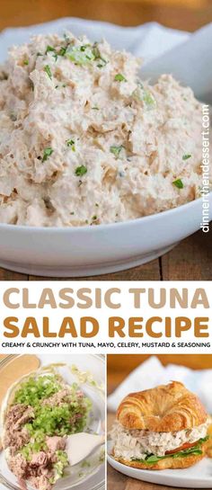 the classic tuna salad recipe is ready to be eaten