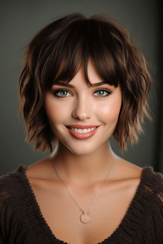 Shaggy short hair with bangs for women 2024 Haircuts, Short Haircuts With Bangs, Shaggy Short Hair, Bob Hairstyles With Bangs, Short Hair Haircuts, Short Hair With Layers