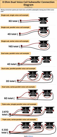 the different types of subwoofer wiring in this diagram are shown below and below