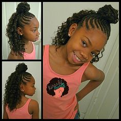 Girls Crochet Braids Style FreeTress Deep Twist Crochet Braids Hairstyles For Kids, Afro Cornrows, Corn Fields, Crochet Hairstyles, Kid Hairstyles, Kid Hair, Twisted Hair