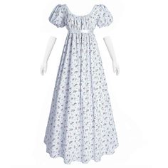 PRICES MAY VARY. Authentic 1800s Regency Look - The regency dress for women in romantic blue. Created under the inspiration of "Pride and Prejudice" by Jane Austen. This regency era dress features a low, spoon neckline, elastic puffy sleeves, U-Back and and a flattering empire waist trimed with white satin ribbon. Easy to put on and off. Package Included: A blue regency period dresses with floral pattern, a matching white ribbon, a pair of white gloves. It is made of Regency era styled print pol French Regency Fashion, Regency Style Prairie Dress For Summer Garden Party, Regency Style Summer Prairie Dress For Garden Party, Regency Style Dress For Garden Party With Fitted Bodice, Summer Regency Prairie Dress For Garden Party, Regency Style Prairie Dress With Fitted Bodice For Spring, Regency Style Fitted Vintage Dress For Garden Party, Fitted Regency Style Vintage Dress For Garden Party, Regency Style Vintage Dress For Spring Garden Party