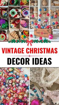 vintage christmas decor ideas with text overlay